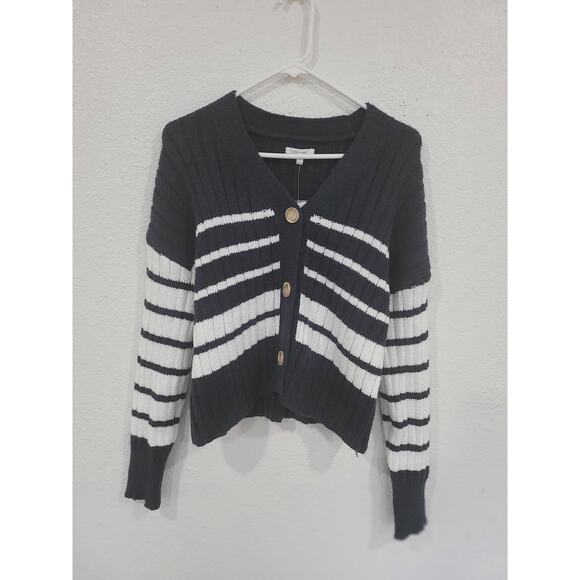 Maurices Sweaters - Maurices Button Up Women's Blue‎ Striped Sweater Size Large Soft Cozy #14